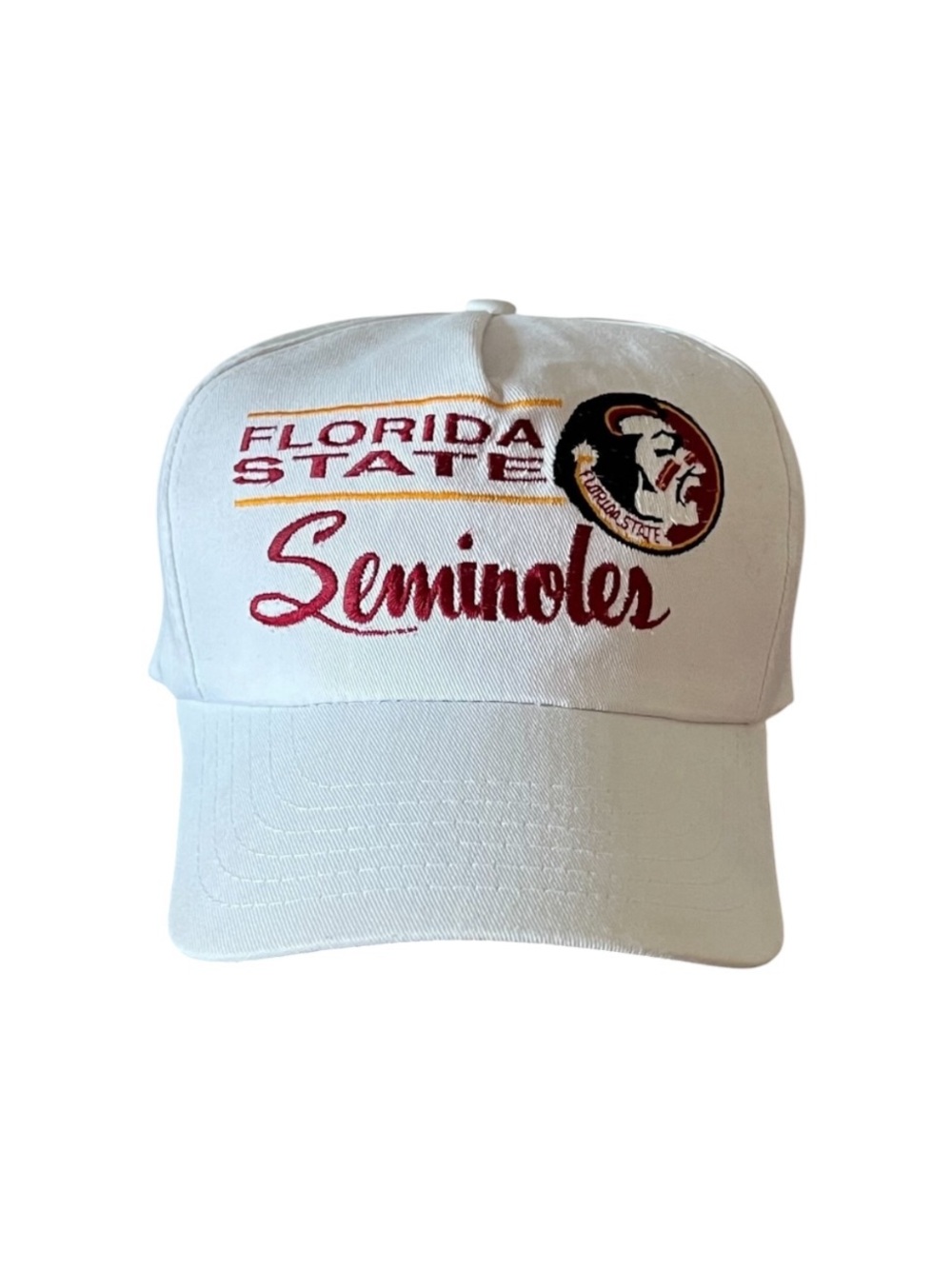 Vintage Florida State Seminoles Hat White Script Logo Snapback NCAA Cap